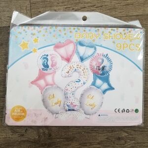 Baby Shower Balloon Set - Pink, Blue, White